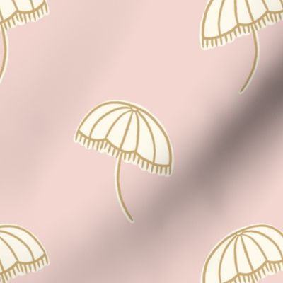 beach umbrellas - pink and gold (small)