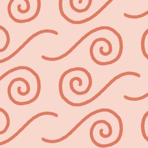 ocean waves - pink and red (large)