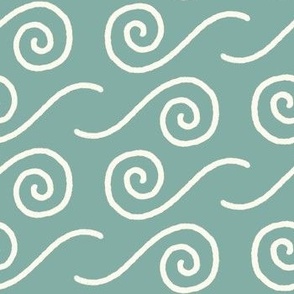 ocean waves - teal (small)