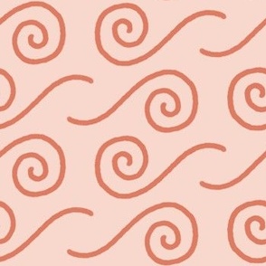 ocean waves - pink and red (small)