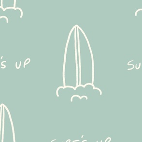 surfs up - teal (large)