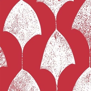 Japanese Inspired Stitched Waves Furoshiki (crimson) Medium Scale - Japanese Gift Wrap