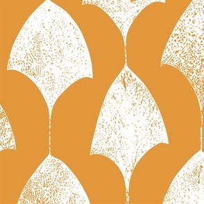 Japanese Inspired Stitched Waves Furoshiki (marigold) Medium Scale - Japanese Gift Wrap