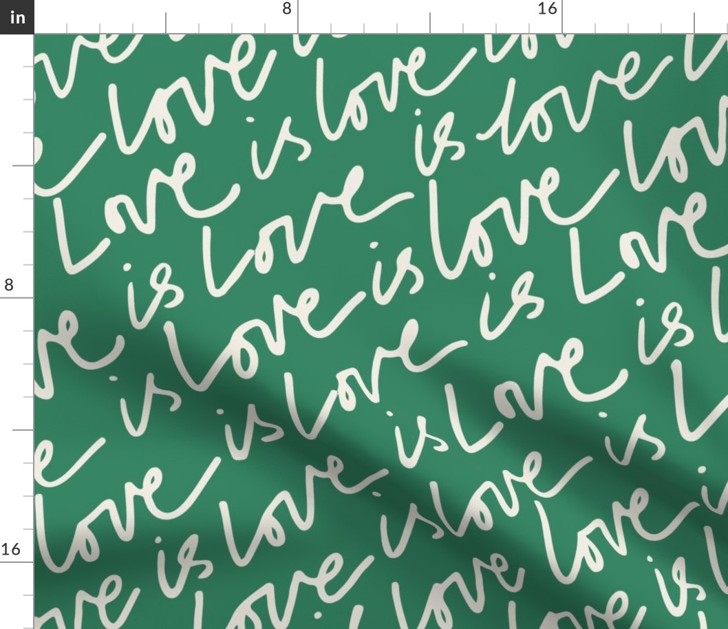 LGBTQIA+ Love is Love on Emerald Green