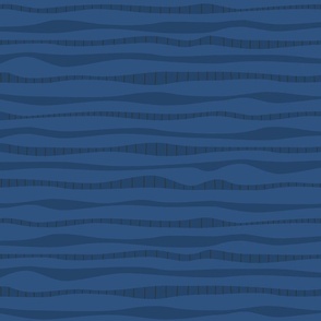 stripes waves blue navy 12 inch