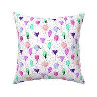joy and fun in magenta and violet - watercolor air balloons with dots - cute pattern for baby girl nursery baby kids b058-2