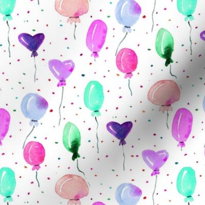 joy and fun in magenta and violet - watercolor air balloons with dots - cute pattern for baby girl nursery baby kids b058-2