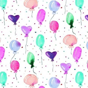 joy and fun in magenta and violet - watercolor air balloons with dots - cute pattern for baby girl nursery baby kids b058-2