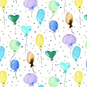joy and fun - watercolor air balloons with dots - cute pattern for nursery baby kids b058-4