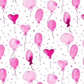 magenta joy and fun - pink watercolor air balloons with dots - cute pattern for nursery baby kids b058-11