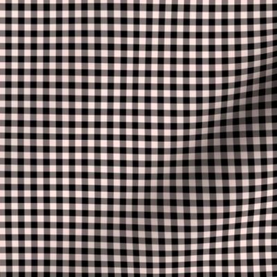 SMALL - Black and pastel pink Gingham
