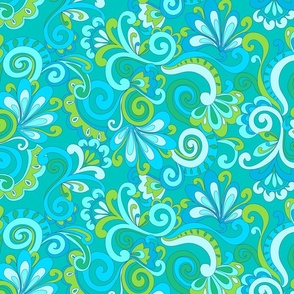 256 Groovy Swirls turquoise