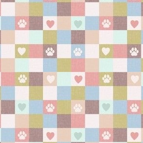 Checker Puppy love paws Pastels