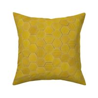 wooden pattern blocks - yellow hexagons 