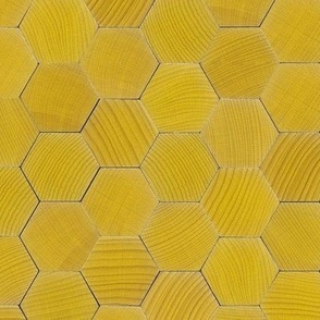 wooden pattern blocks - yellow hexagons 