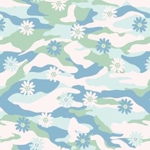 Daisy CAMOUFLAGE  Light Blue and green 