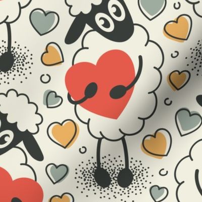 2395 Medium - lovely Valentine's sheep