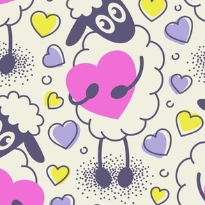 2396 Medium - lovely Valentine's sheep