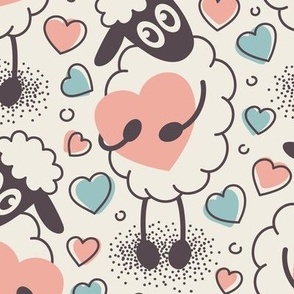2397 Medium - lovely Valentine's sheep