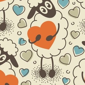 2398 Medium - lovely Valentine's sheep