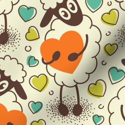 2400 Medium - lovely Valentine's sheep