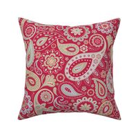 Traditional Indian Paisley Print - Viva Magenta