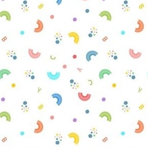 Cute Rainbows with Colorful Bright Dots and Alphabet on White, Great for Baby Nursery or Kids Room