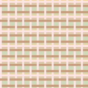 Brown and Pink Weave - Sage Green