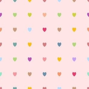 Colorful Heart Clusters on Pink