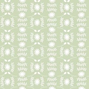 White Flower Clusters - Green