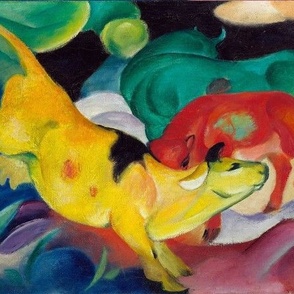 COWS, RED, GREEN AND YELLOW - FRANZ MARC