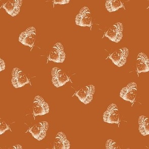 Butterflies in terra cotta and beige 8"