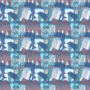 Animal Totem Collage - Blue