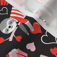 Slothy Kind Of Love Valentine's Day Black Red Regular Scale