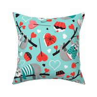 Slothy Kind Of Love Valentine's Day Light Aqua Red Large Scale