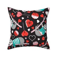 Slothy Kind Of Love Valentine's Day Black Red Aqua Large Scale