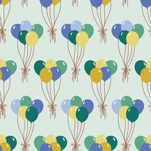 Birthday Balloons {on Pale Misty Jade} 