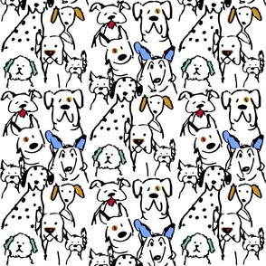 Color Pop Doodle Dogs, 6inchx12inch repeat scale