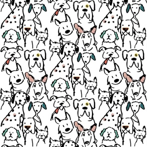 Color Pop Doodle Dogs, Mid Century Modern Palette 2, 6inchx12inch repeat