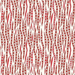 Rustic Striped Stripes Red on Cream - Large