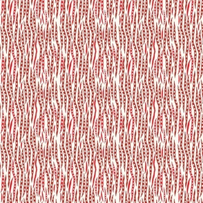 Rustic Striped Stripes Red on Cream