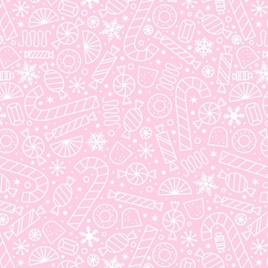 Christmas Candy Ditsy - Medium Pink