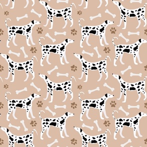  Dalmatian Dog Print - Light Brown, Cute Pet Dog