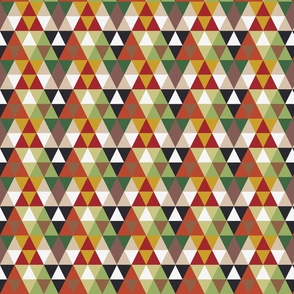 Triangle Geometric Patchwork - Multi Colours of Spices - 3.60x3.60in