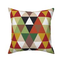Triangle Geometric Patchwork - Multi Colours of Spices - 10inx10in