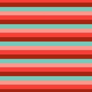 Red pink turquoise Valentine stripes