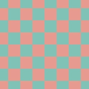 Pink turquoise checker