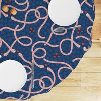 (XL) Funny Valentine: cute worms in love blue / navy 