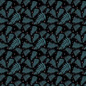 Tropical Leaves on a Black Background