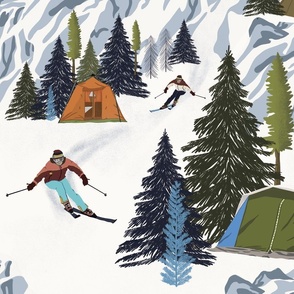 Snow Ski Camp Mountain Oversize
